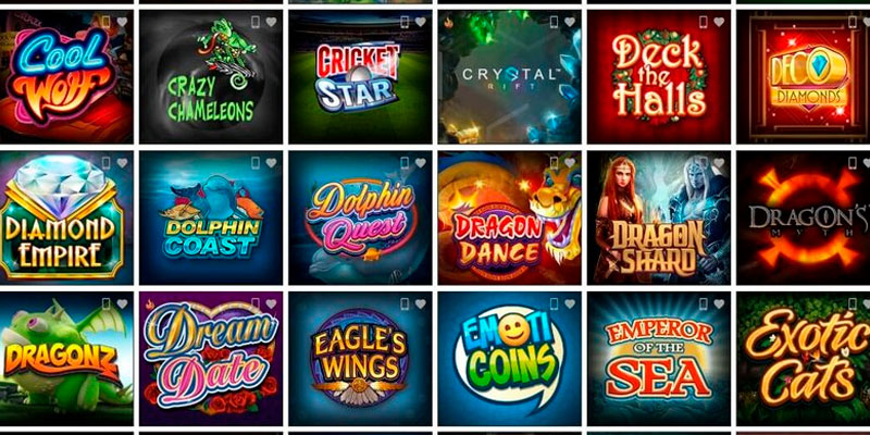 The list of online casino games